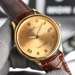 Rolex Oyster Perpetual Date 9015 Movement 40mm 316L Steel Gold/White Face Watch